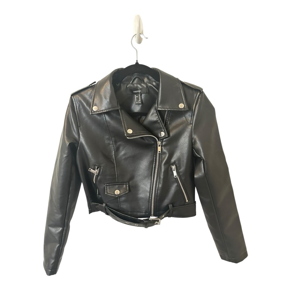 Forever 21 Black Faux Leather Moto Jacket